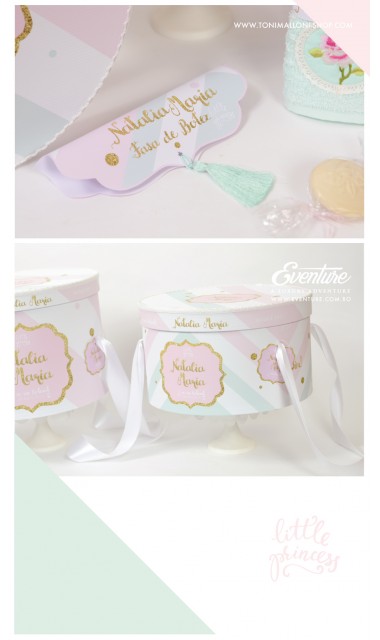 Trusou de botez pentru fete sau baieti modern, Pink & Mint 10
